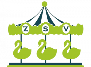 Logo des ZSV in Form eines Karussells mit Schwäne bestückt.